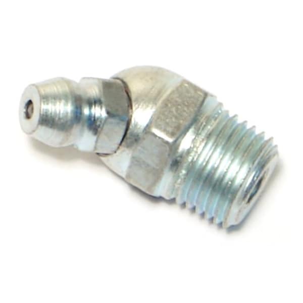 Midwest Fastener 1/8IP Zinc Plated Steel 45 Degree Angle Grease Fittings 8PK 63227 - main
